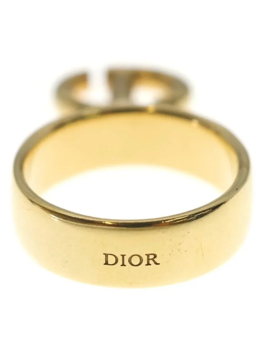 Dior CD Logo Charm Ring L Gold